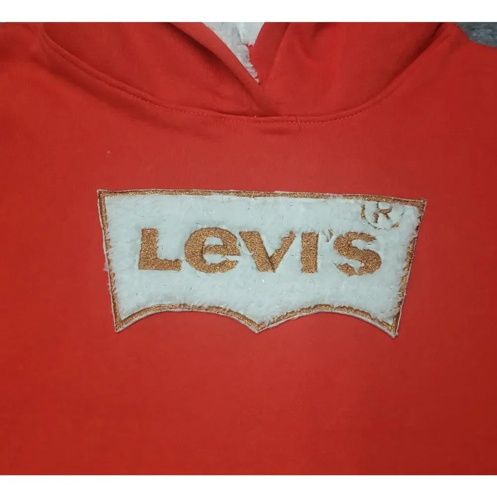 Levi’s Girls XL Red Hoodie Sweatshirt Cozy Athleisure Retro Streetwear